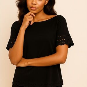 Kate Spade Black Boxy Blouse